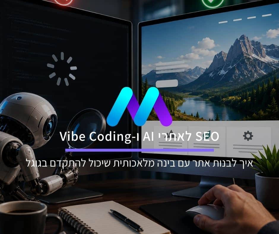 SEO לאתרי AI ו-Vibe Coding: איך לבנות אתר עם בינה מלאכותית שיכול להתקדם בגוגל